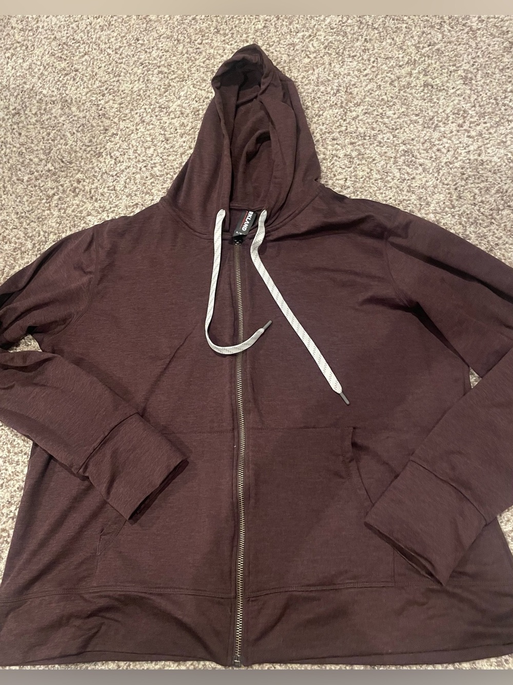 Kirkland Signature Men's Full-Zip Hoodie in Burgundy Brown Heather